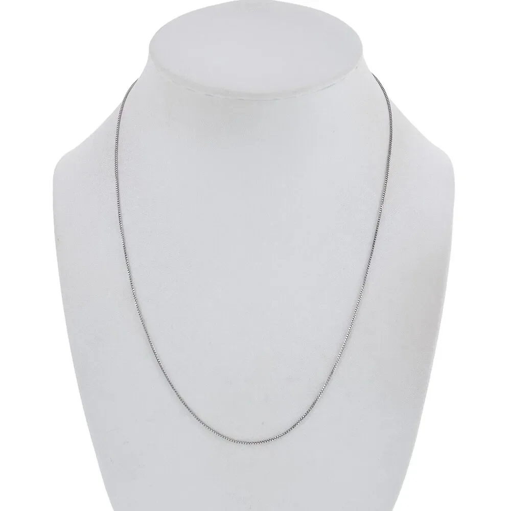 Vintage Italy Sterling Silver 925 Box Chain Necklace 18"